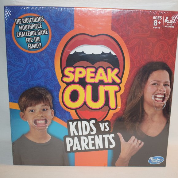 New Sealed 2016 Hasbro Speak Out Game Kids vs Parents 10 Mouthpieces - Picture 1 of 2